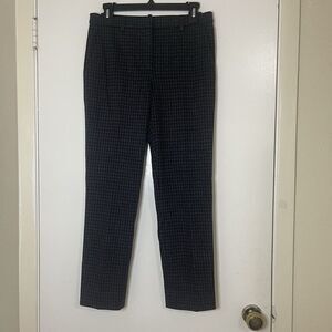 THEORY Gray Houndstooth hound knit twill tailored trouser pants size US 4